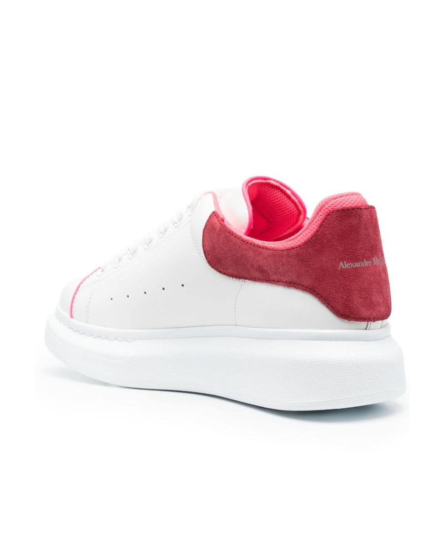 Alexander Mcqueen Leather Sneakers Heel Suede In White
