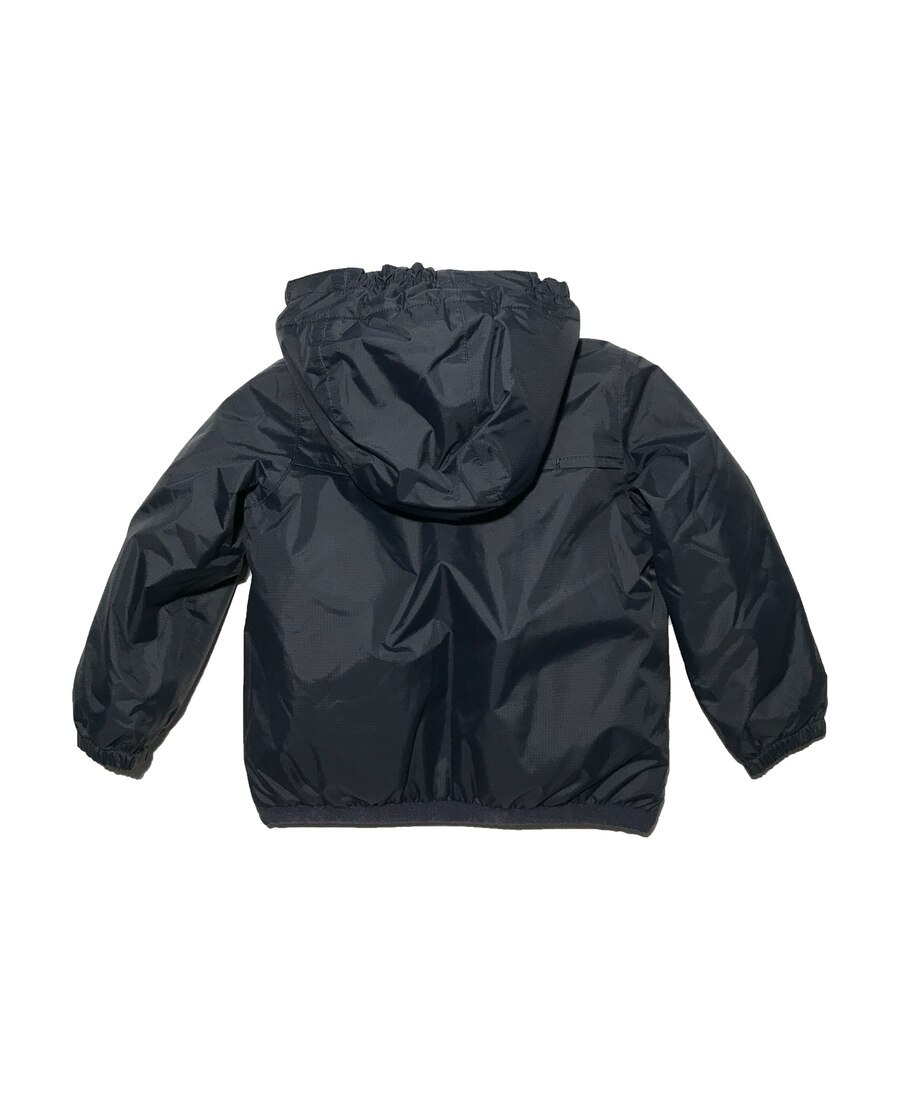 K-way Logo Hooded Rain Jacket In Black