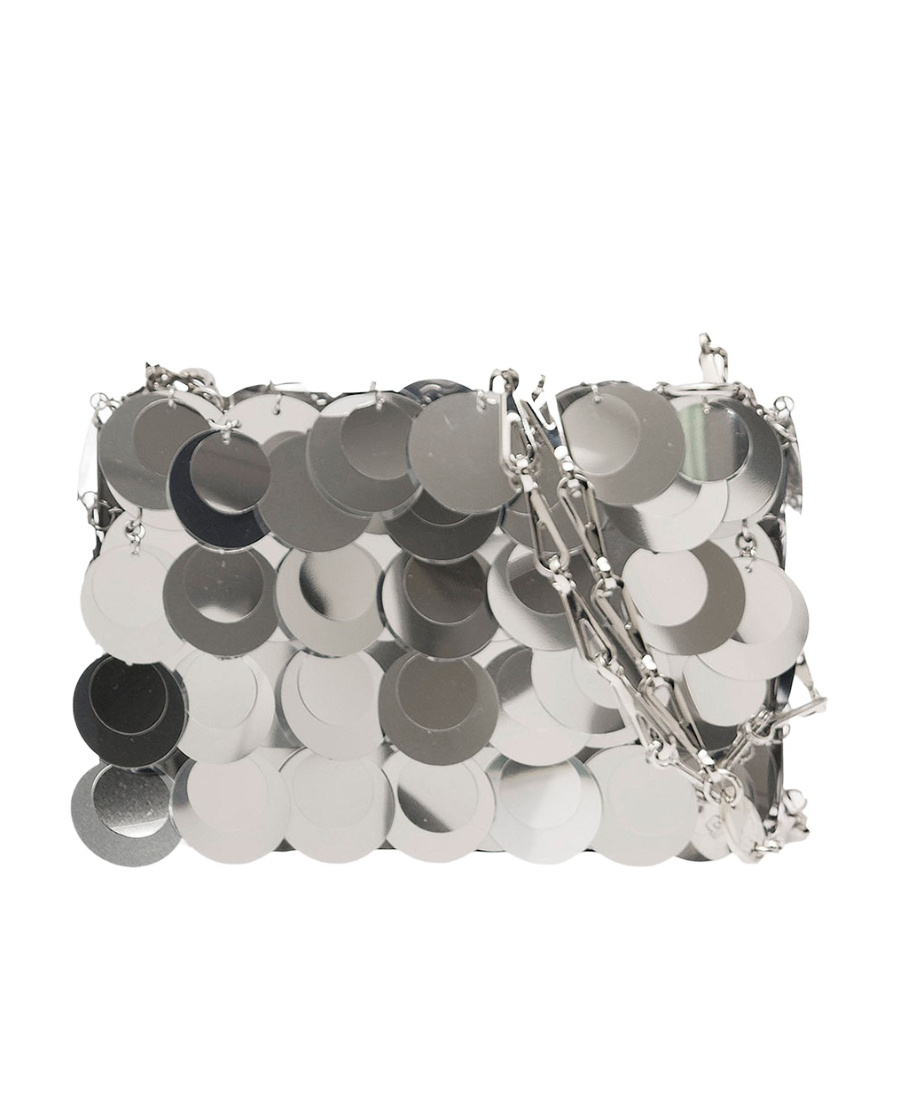 Rabanne Mini Sparkle Layered Bag In Gray