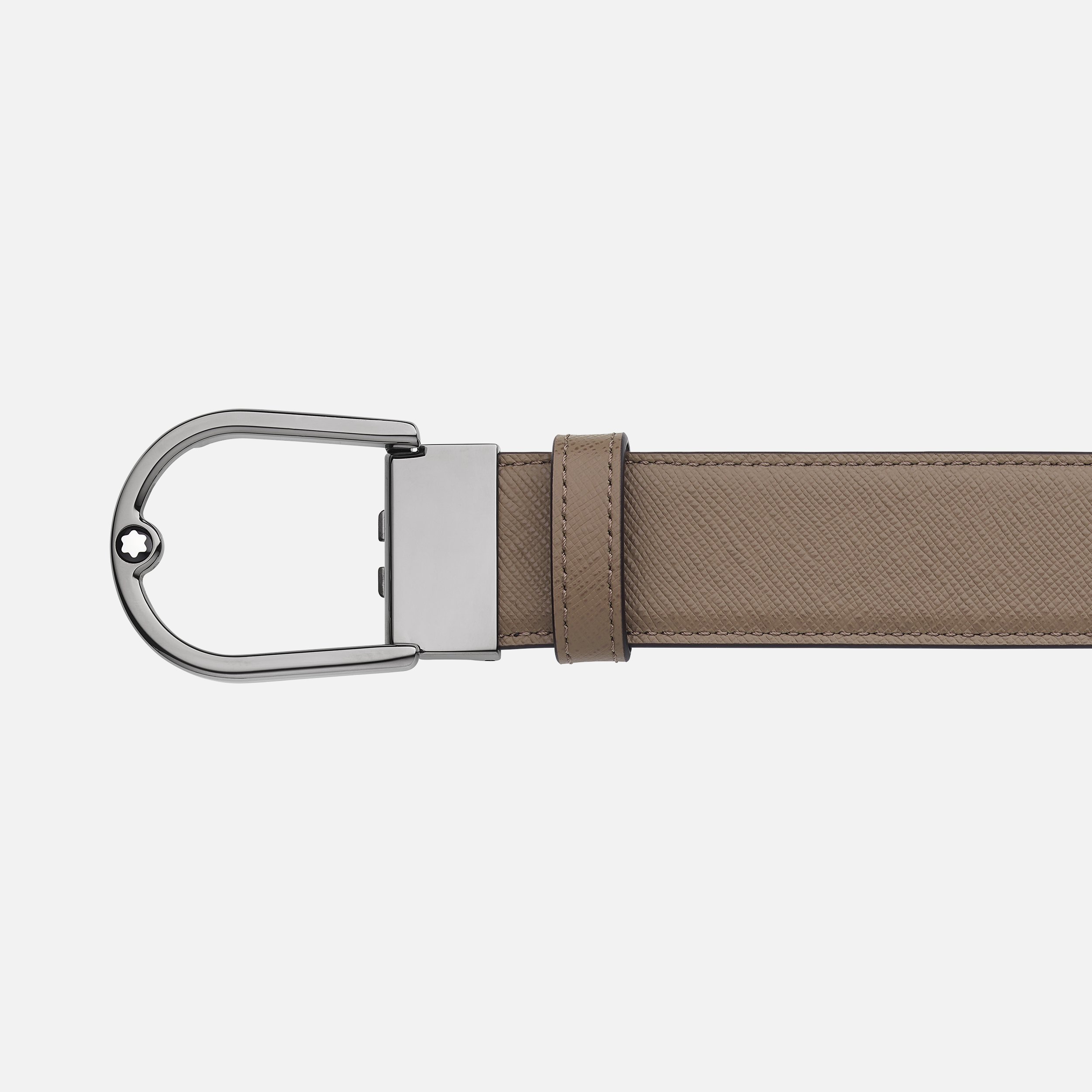 Montblanc Men's Horseshoe Buckle Leather Belt In Gray