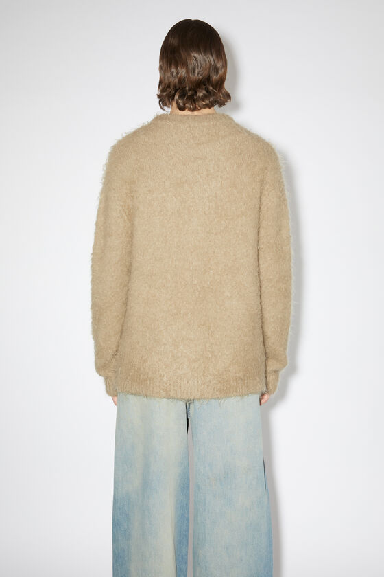 Shop Acne Studios Crewneck Knitted Sweater In Nude