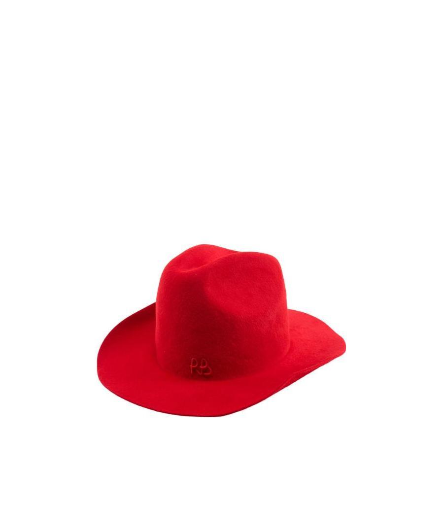 Ruslan Baginskiy Wide-eaved Wool Hat In Red