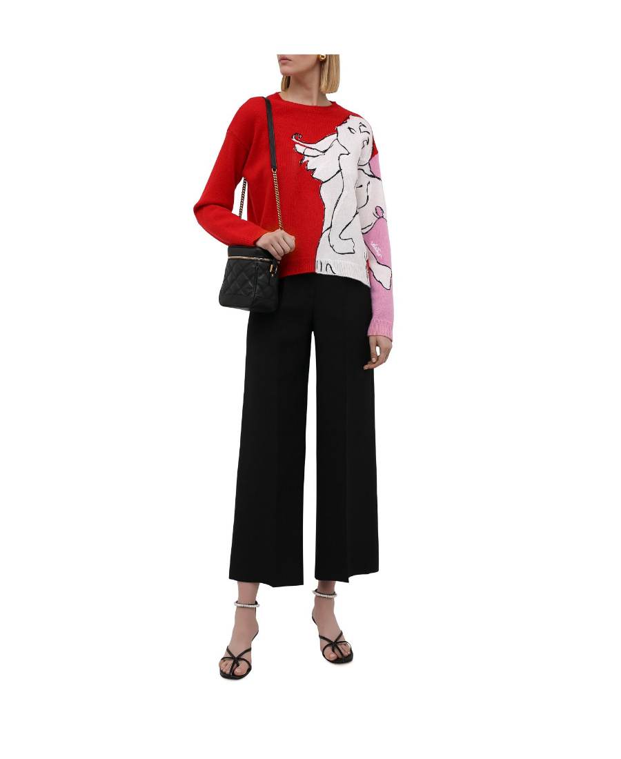 Valentino Color-matching Knitted Pullover In Red