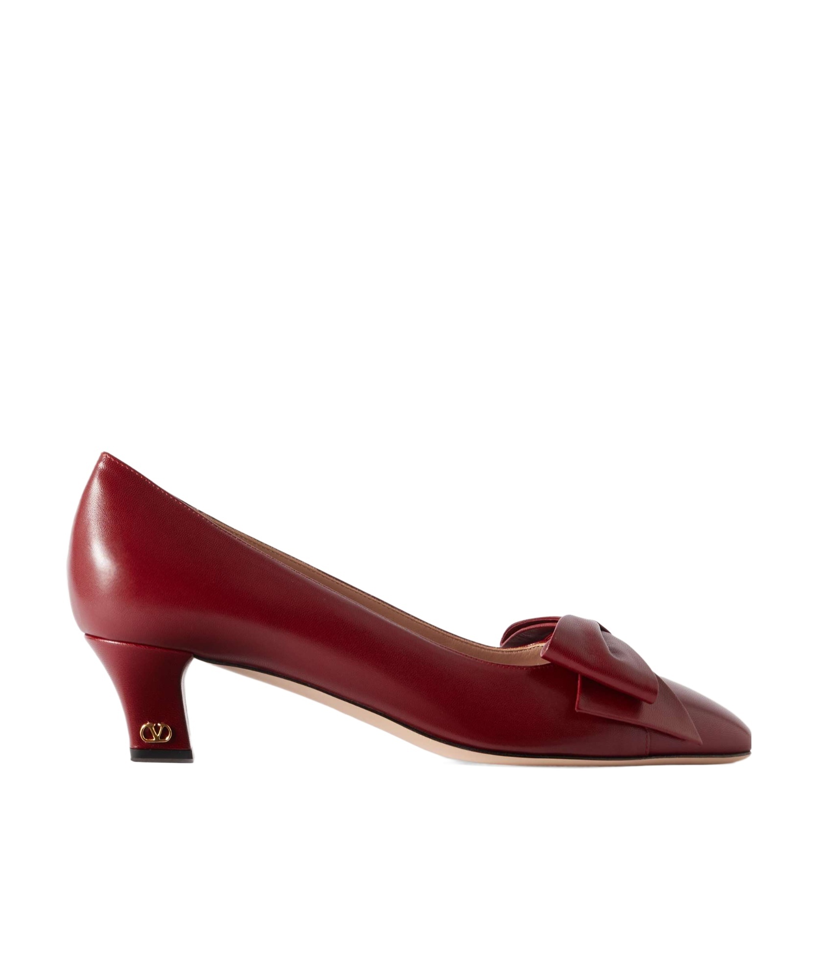 Valentino Bowow 45 Bow-embellished Leather Pumps In Red
