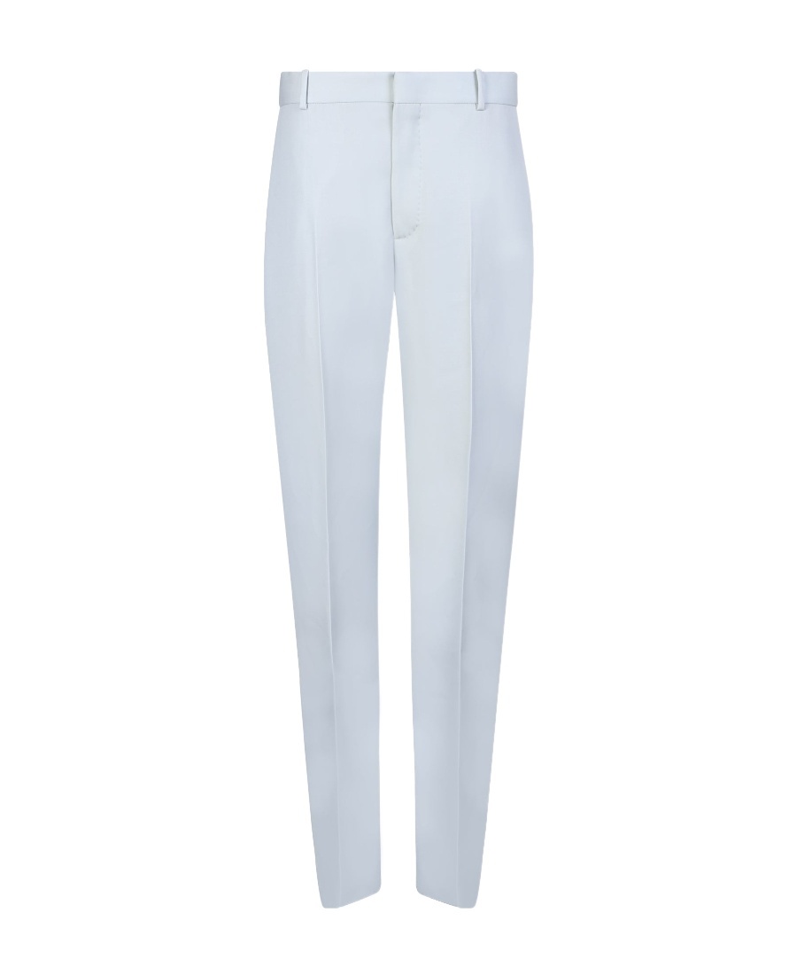 Alexander Mcqueen Blue Tailored Cigarette Pants In White