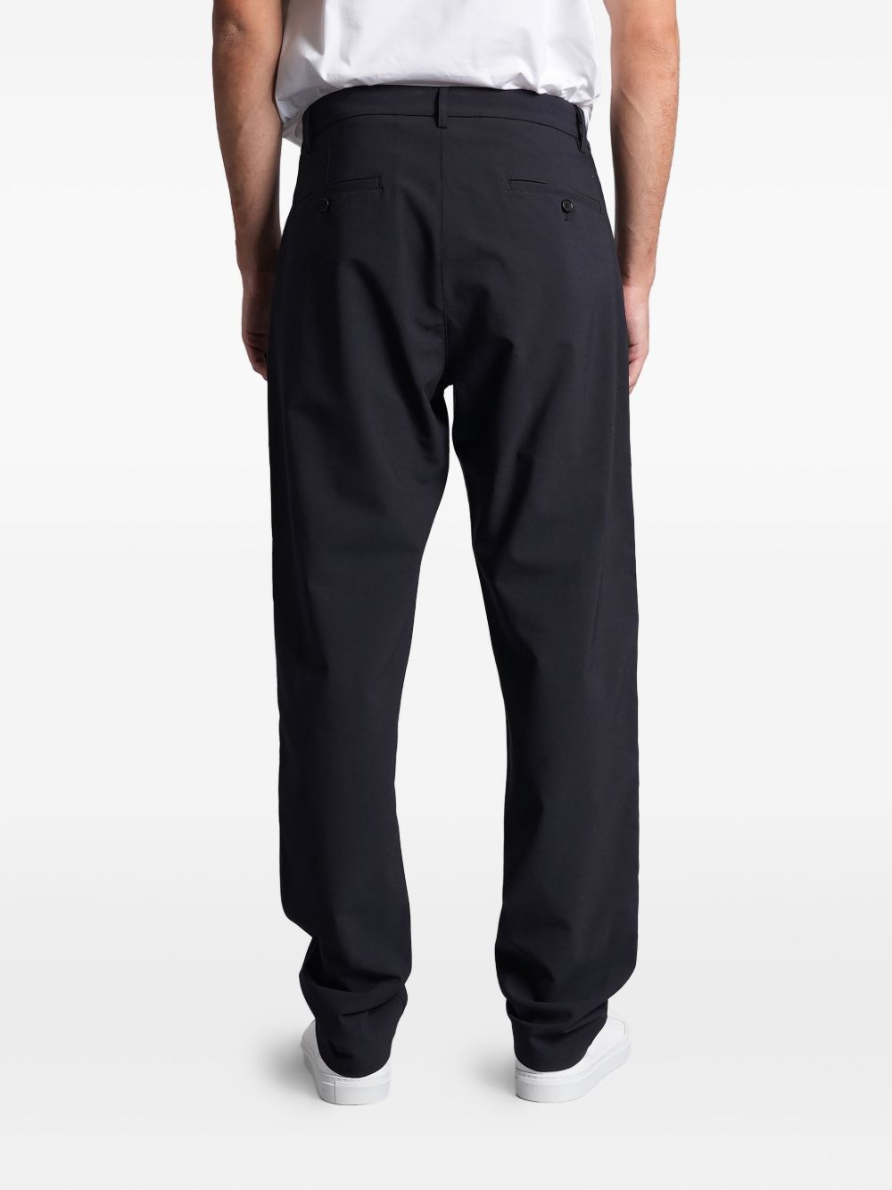 Aspesi Flannel High Rise Straight Pants In Black