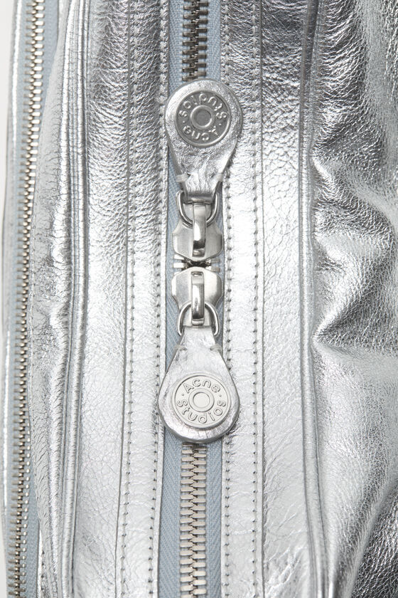 Acne Studios Camero Party Metallic-finish Shoulder Bag In Silver