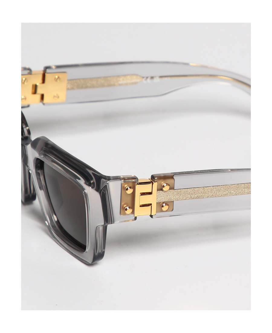 Bottega Veneta Hinge Square-frame Sunglasses In Gray