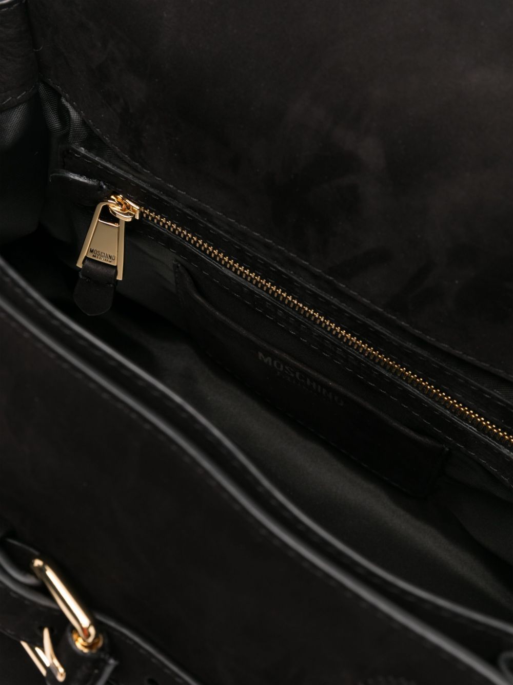 Moschino Tie Me Shoulder Bag In Black