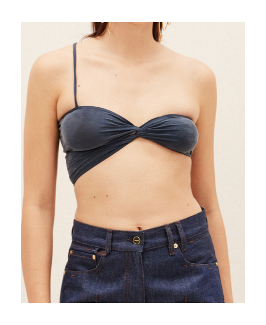 Jacquemus Le Bandeau Asymmetric Top In Blue