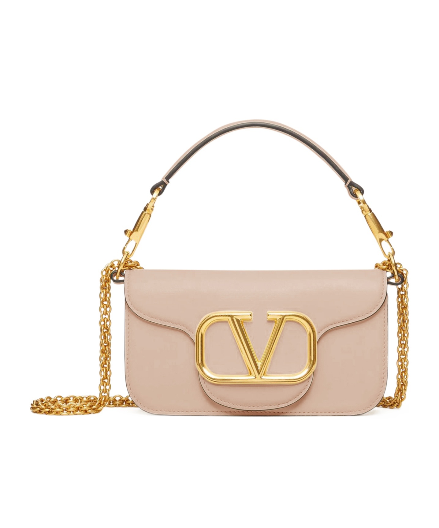 Valentino Small Flip Shoulder Bag In Nude