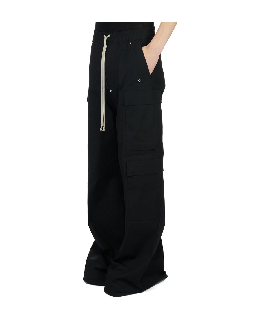 Rick Owens Cargobelas Low-waist Wide-leg Trousers In Black