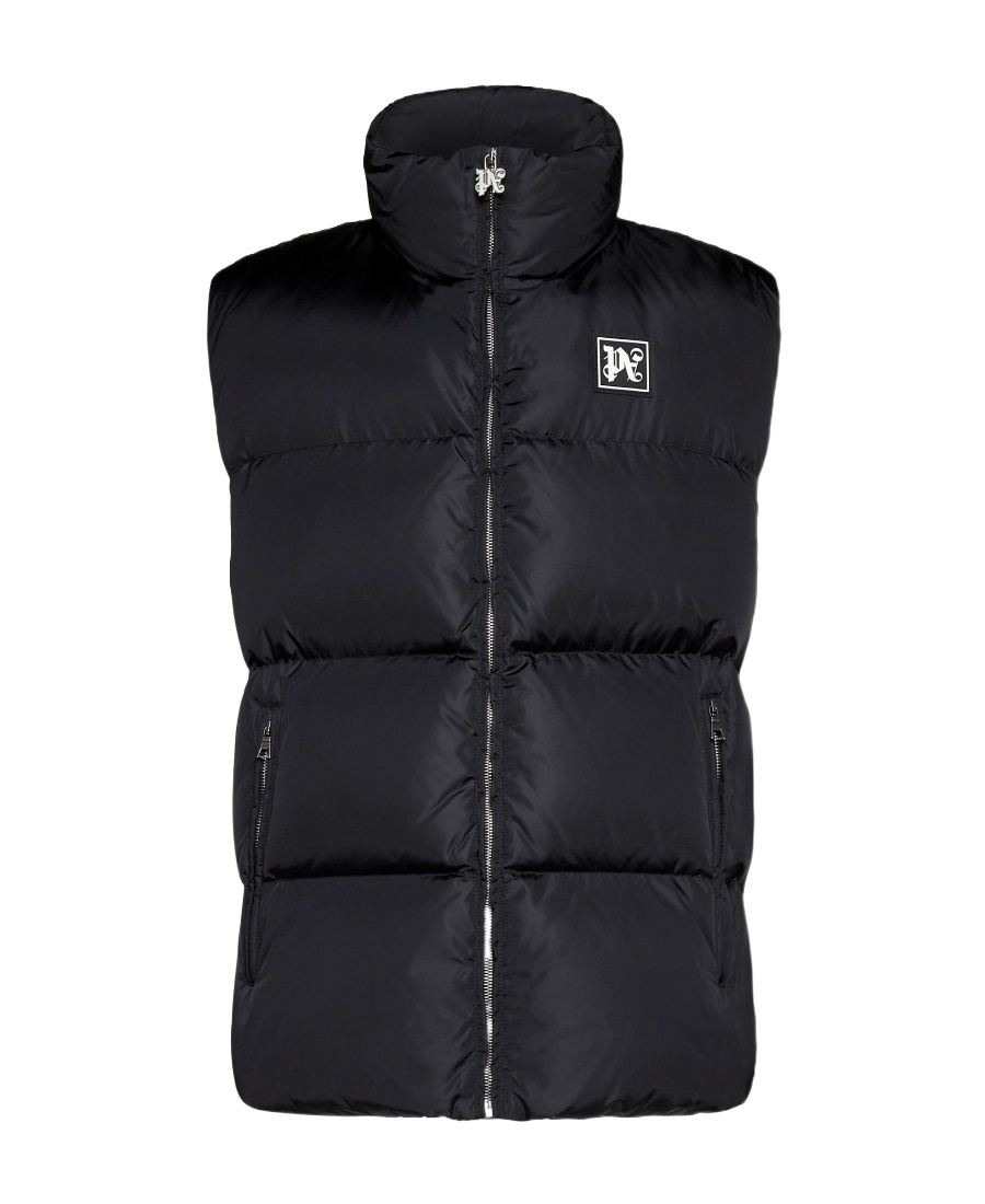 Palm Angels Ski Quilted Nylon Down Vest In Black