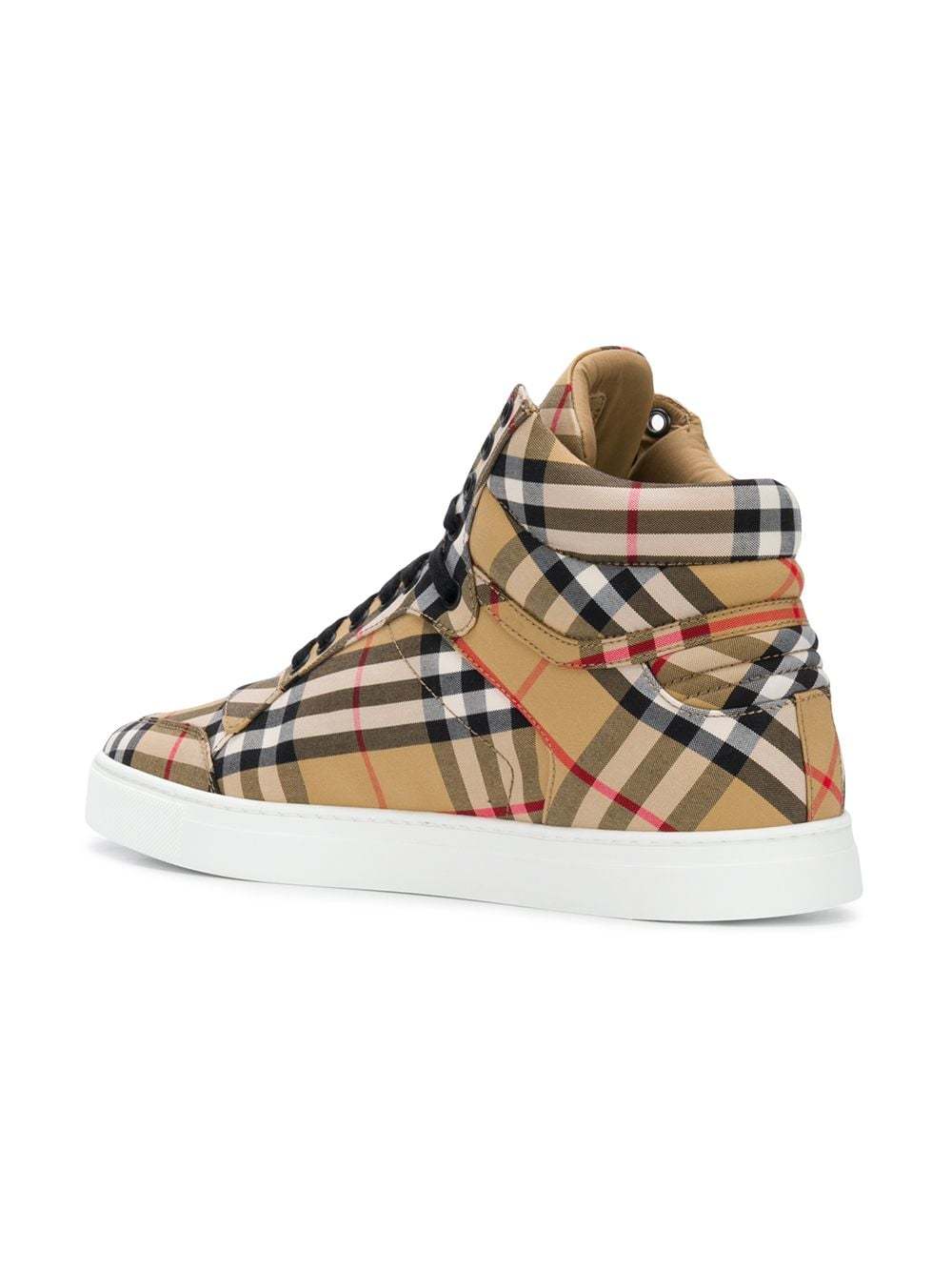 Burberry Check Sports High-top Skate Shoes In Multicolor