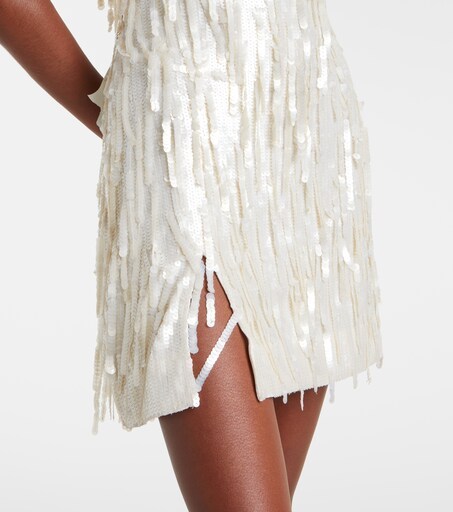 Staud Le Sable Sequined Minidress In White