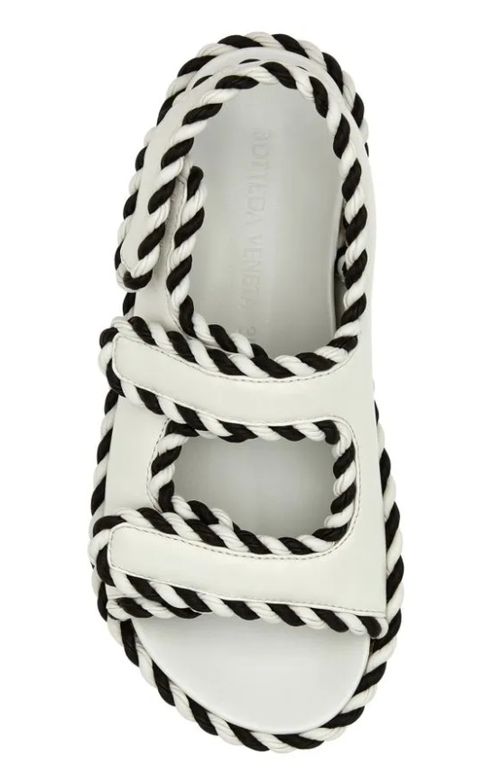 Bottega Veneta Two-tone Nappa Leather Jack Sandals In White