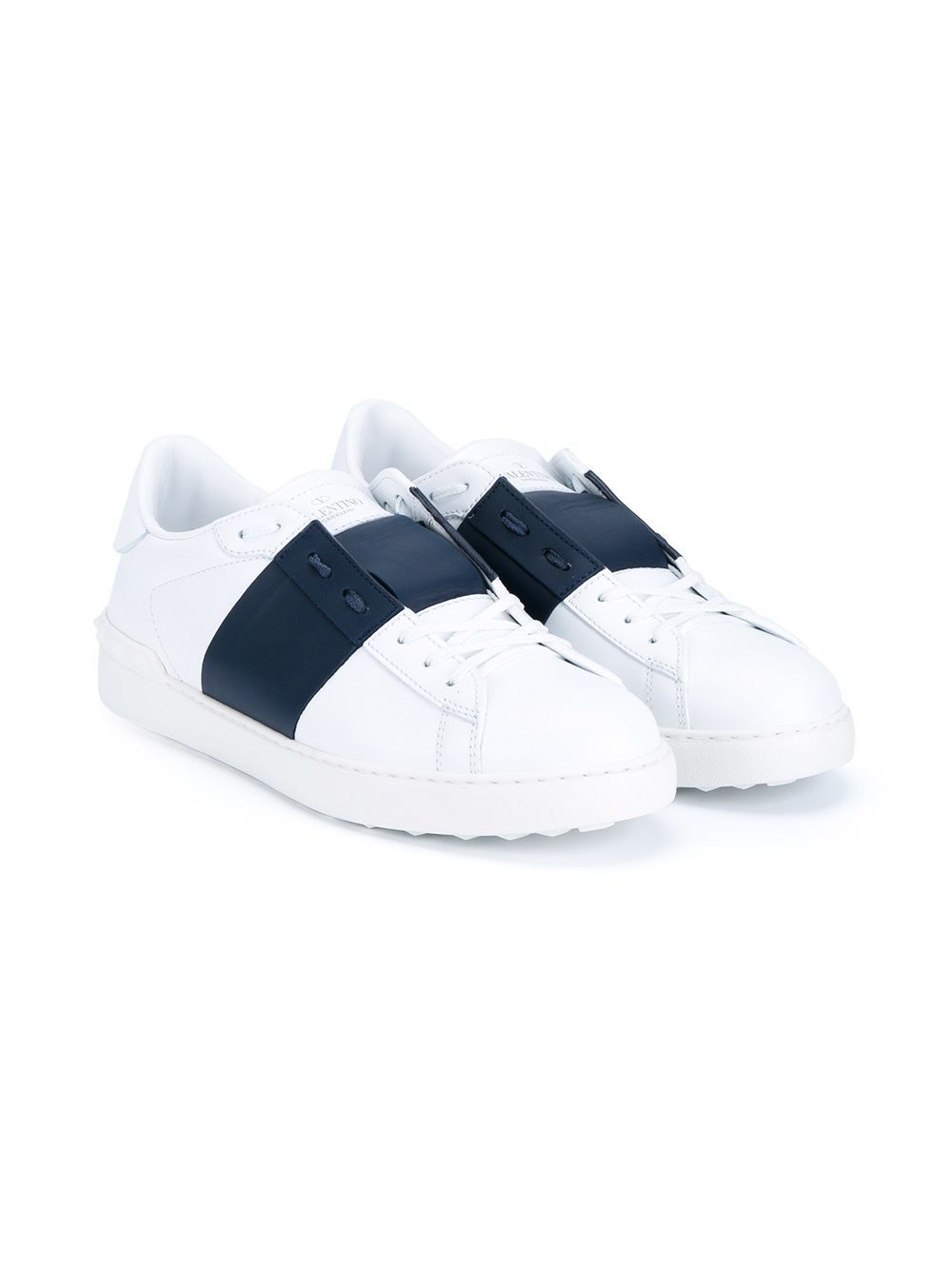 Valentino Garavani Calfskin Open Sneaker In Blue
