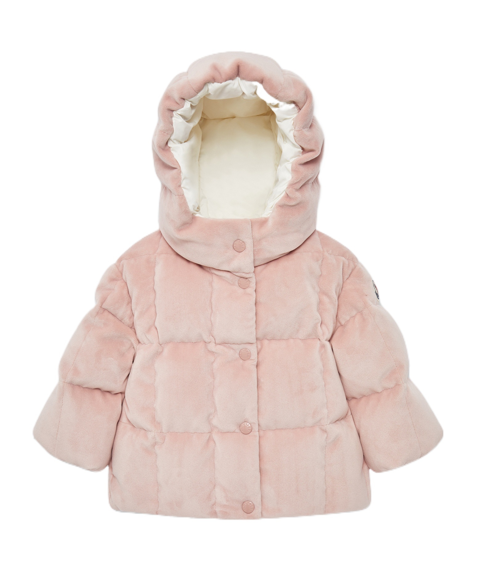 Moncler Long-sleeved Down Jacket In Pink