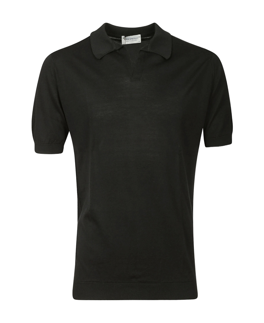 Shop John Smedley Noah Polo Shirt In Black