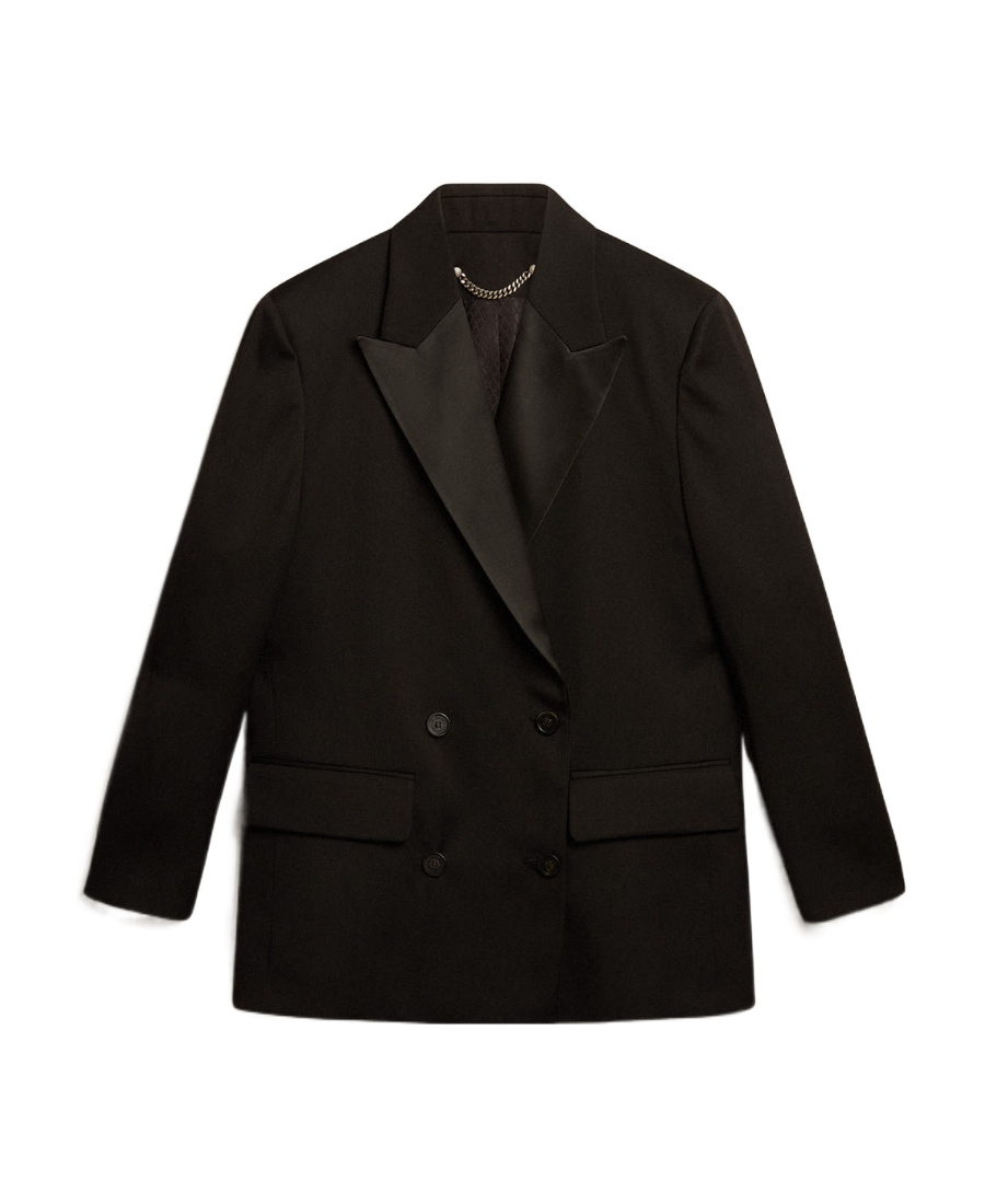 Golden Goose Peak-lapels Double-breasted Blazer In Black