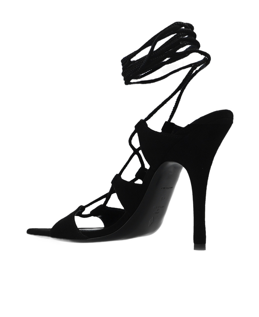 Attico 110mm Lace-up Sandals In Black