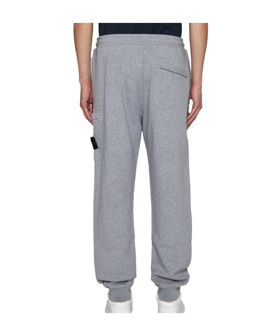 Stone Island Drawstring Waist Cotton Track Pant In Gray