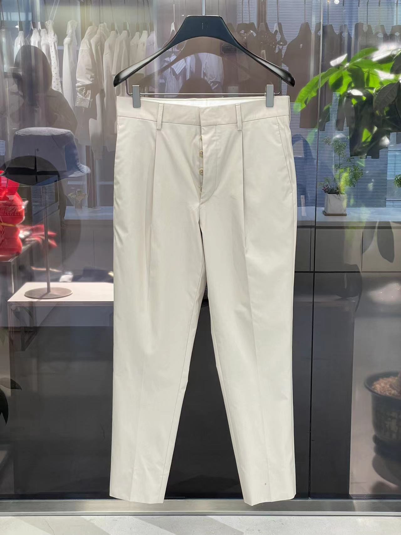 Prada Stretched Tailored Trousers In Nude