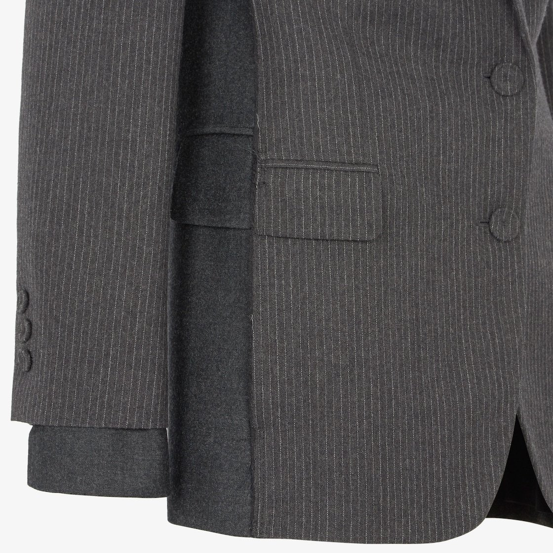 Fendi Pinstripe Wool Blazer In Gray