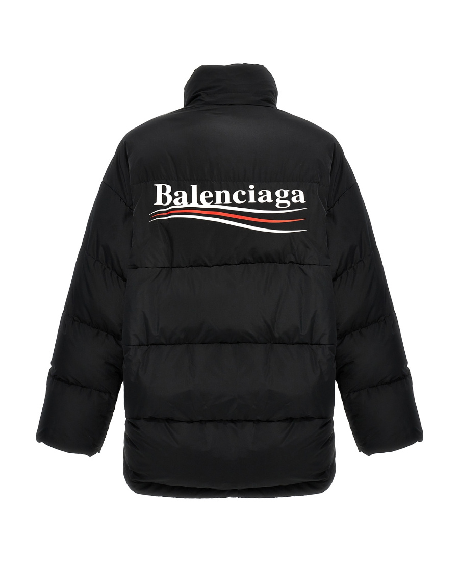 Balenciaga Logo-print Padded Jacket In Black