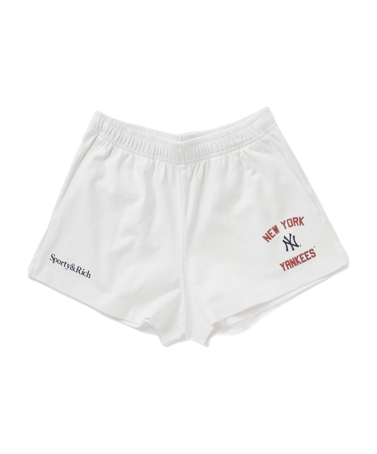Sporty And Rich Elastic Waist Shorts In White