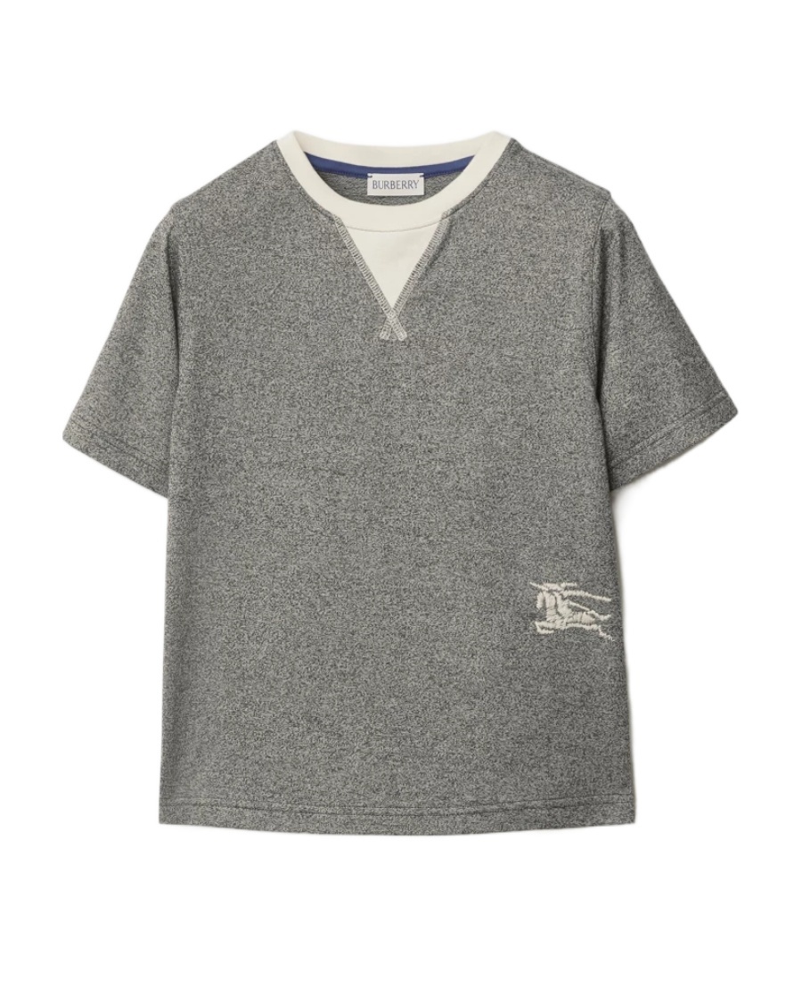 Burberry Ekd-motif Cotton T-shirt In Gray
