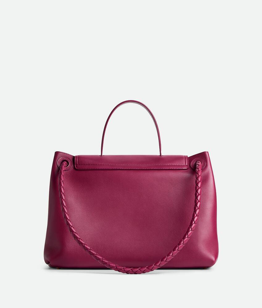 Bottega Veneta Andiamo Medium Leather Top-handle Bag In Red