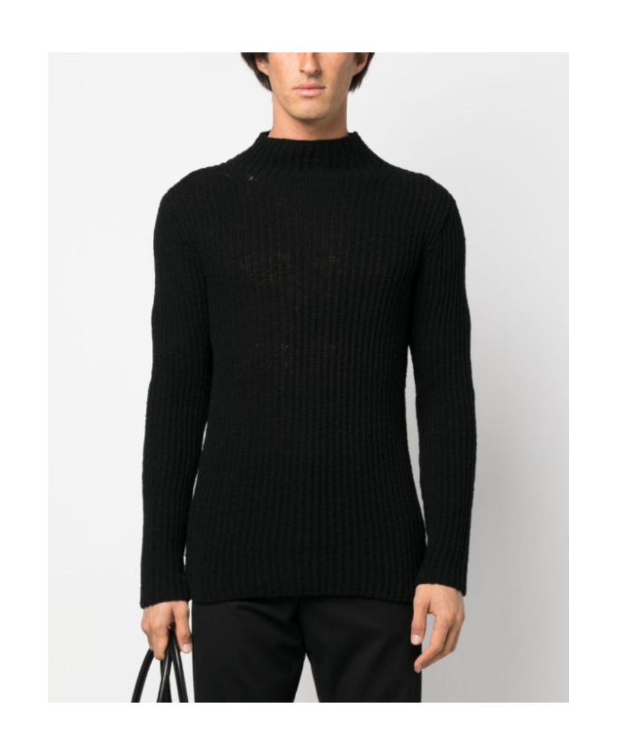 Dries Van Noten Round Neck Long-sleeved Sweater In Black