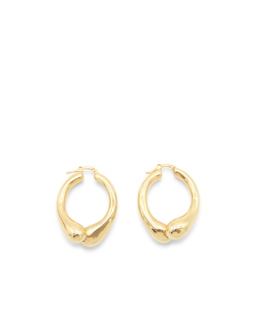 Jil Sander Drop Hoop Earrings In Yellow