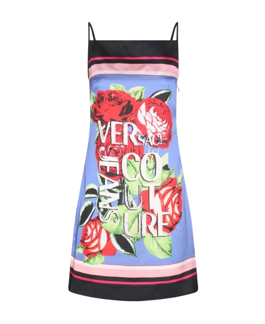 VERSACE JEANS GRAPHIC-PRINT SLEEVELESS MINI DRESS