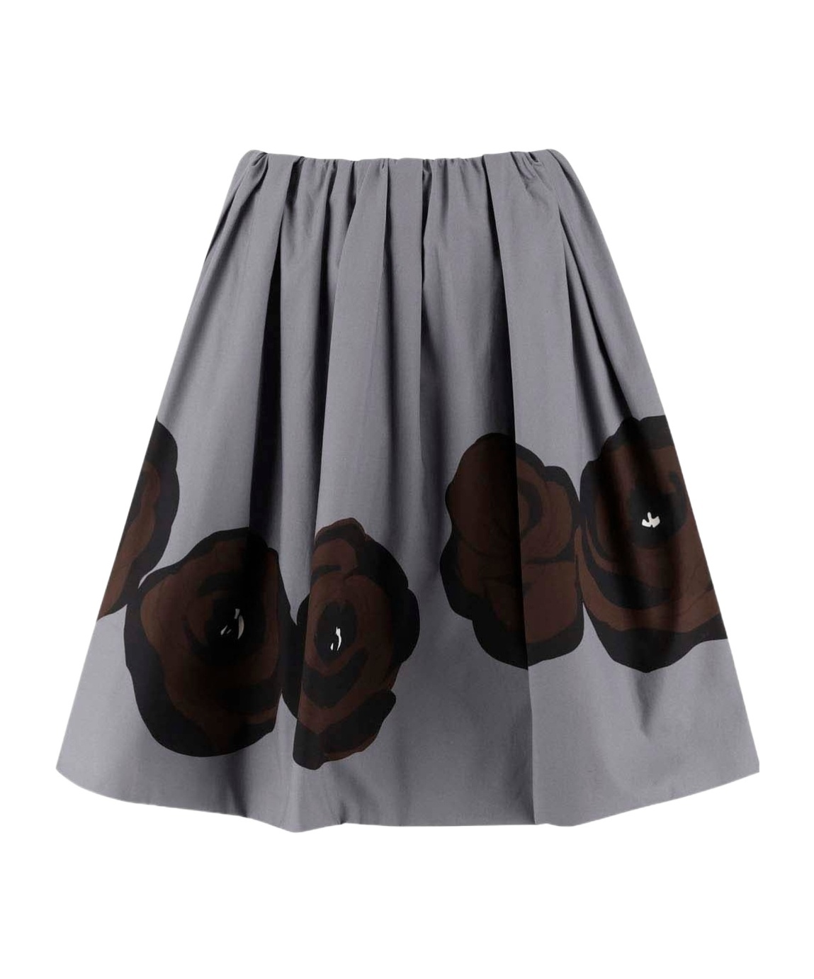 Miu Miu Floral Pattern Skirt In Gray