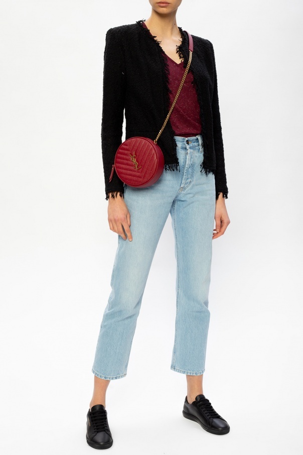 Iro Shavani Collarless Casual Jacket In Black