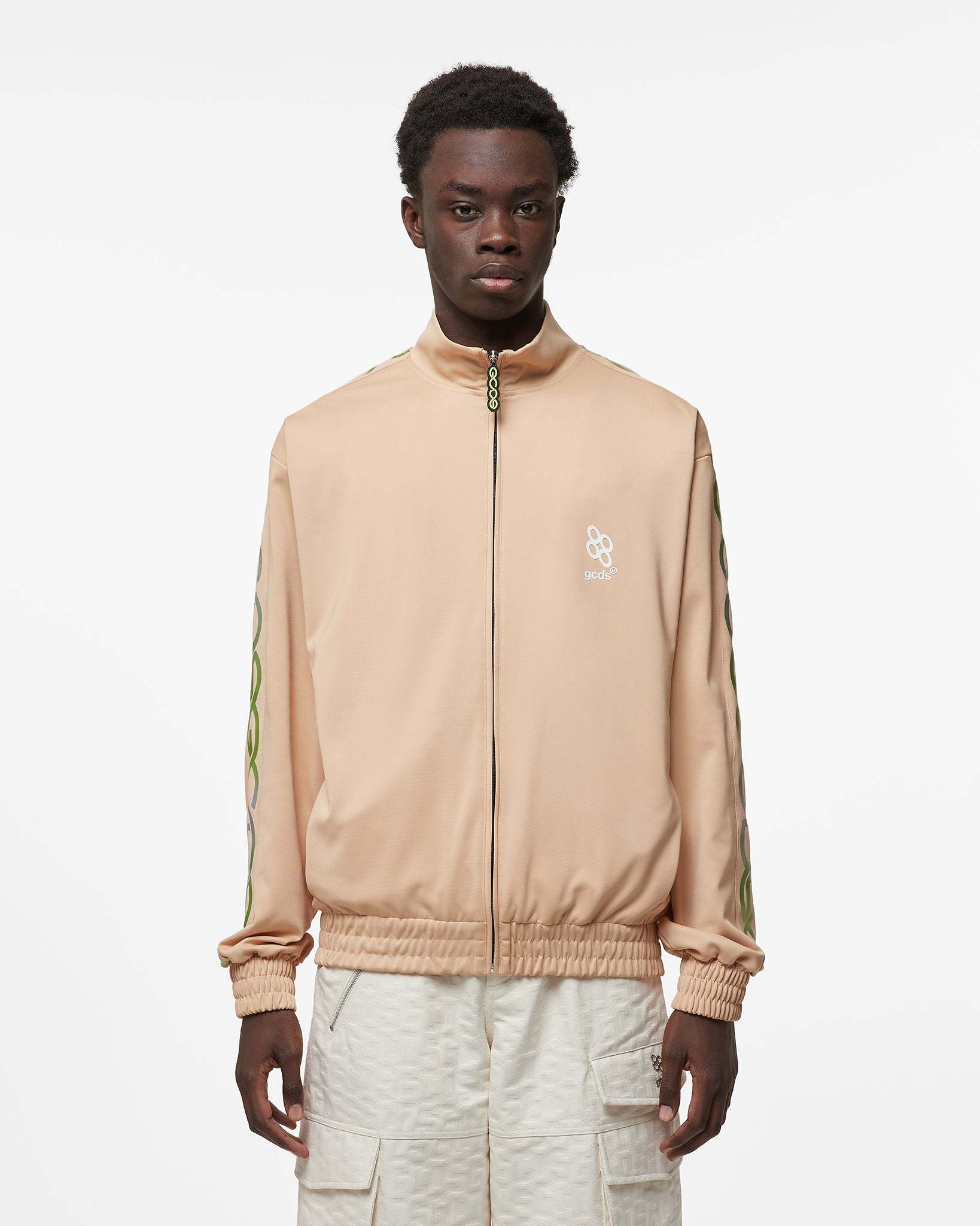 Gcds Reflective Logo-print Sweatshirt In Nude