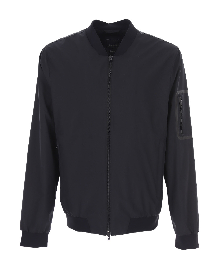 Herno Zip-pocket Bomber Jacket In Black