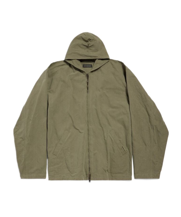 Balenciaga Hoded Zipper Jacket In Green