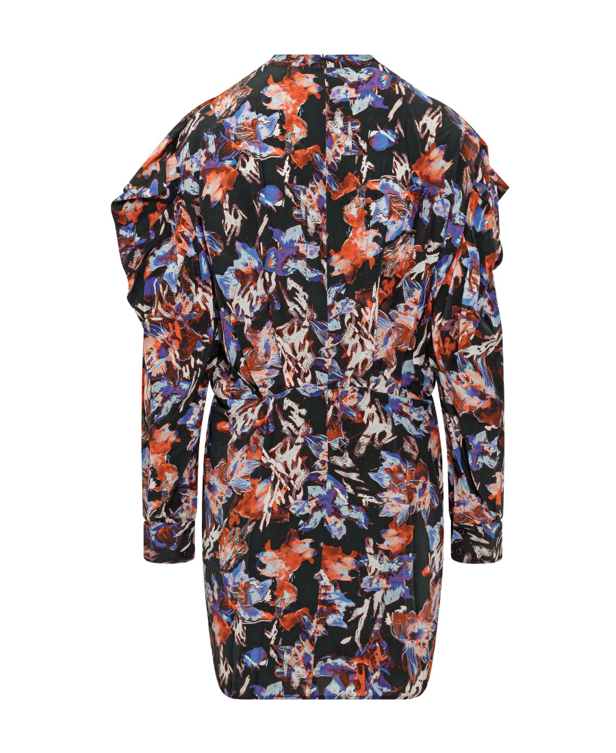 Shop Iro Merera Multi-pattern Pleated Detail Dress In Black