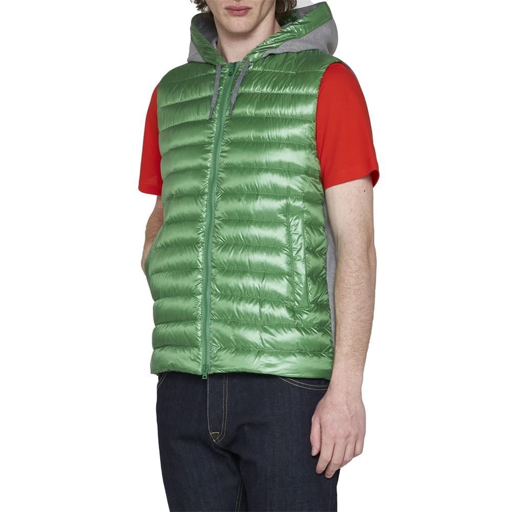 Herno Padded Hooded Gilet In Green