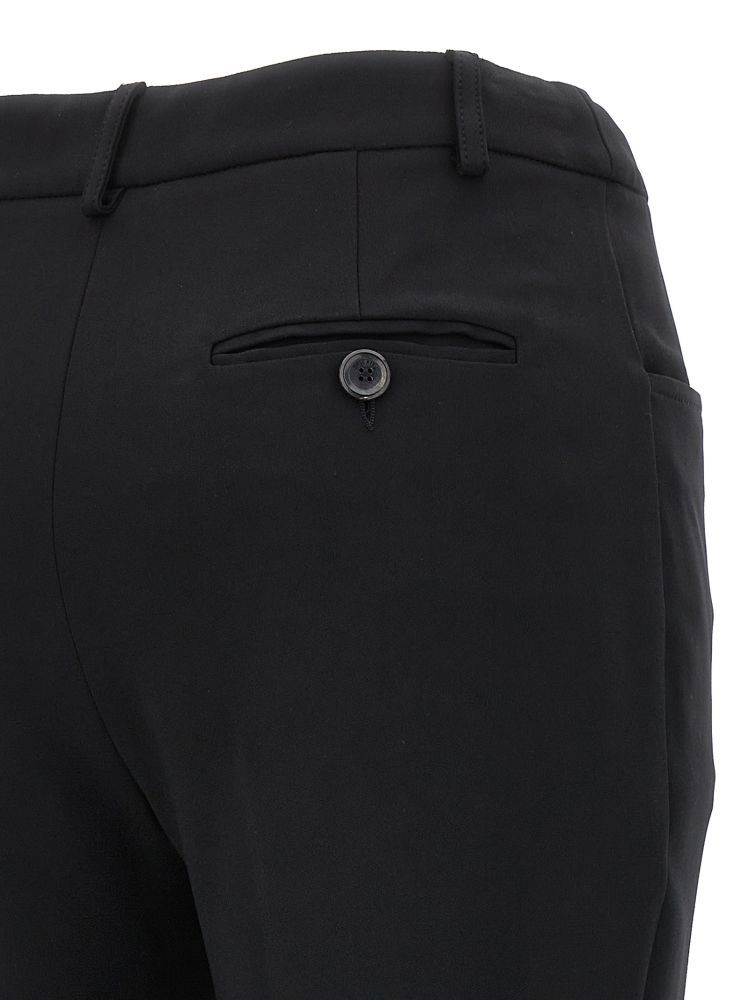 Moschino Straight-leg Pants With Front Pleat In Stretch Viscose In Black