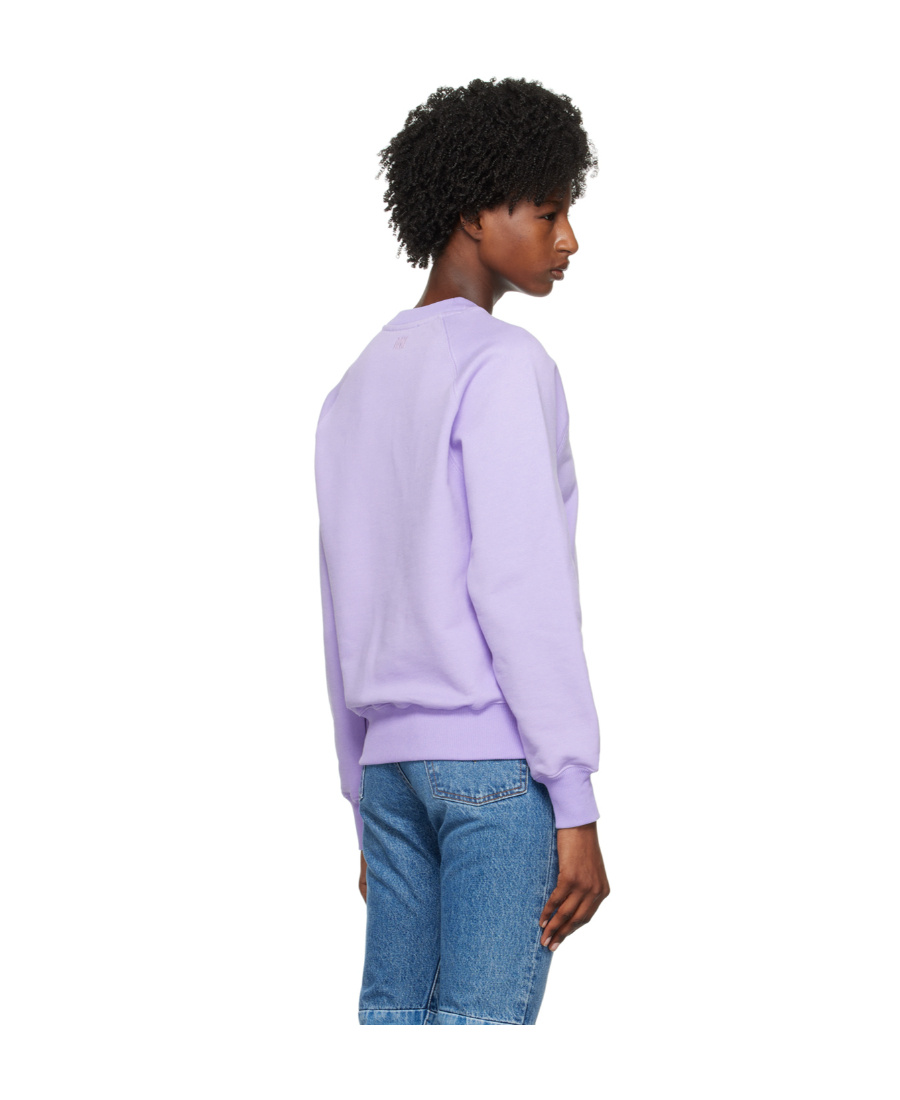Ami Alexandre Mattiussi Ami De C Ur Round Neck Sweater In Purple