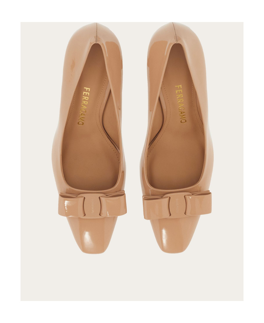 Ferragamo High Heels With Half Square Head In Nude