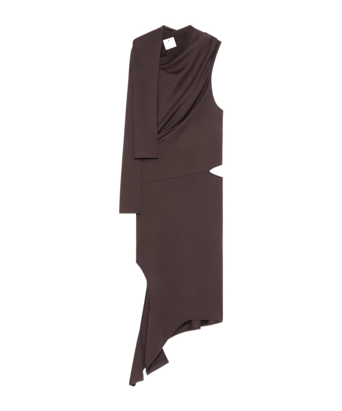 Courrèges Asymmetric Cotton Jersey Dress In Black