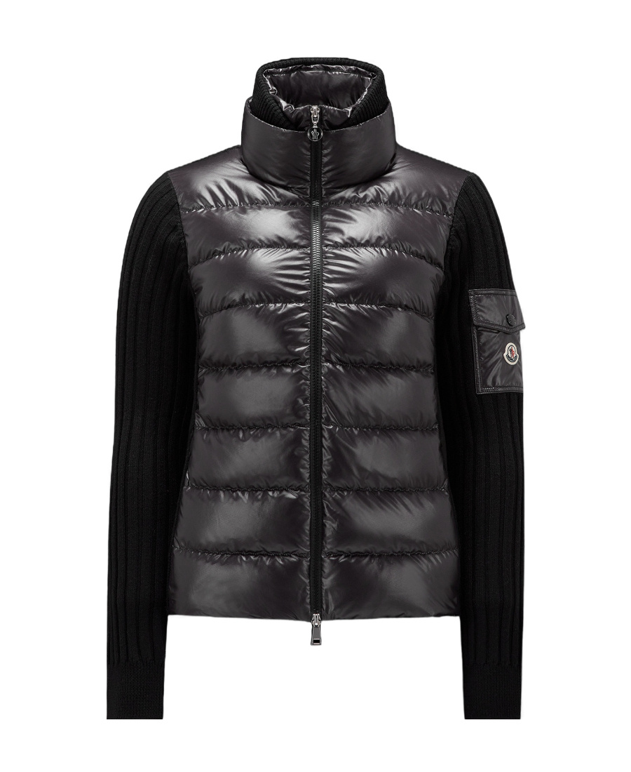 Moncler Padded Cardigan Jacket In Black