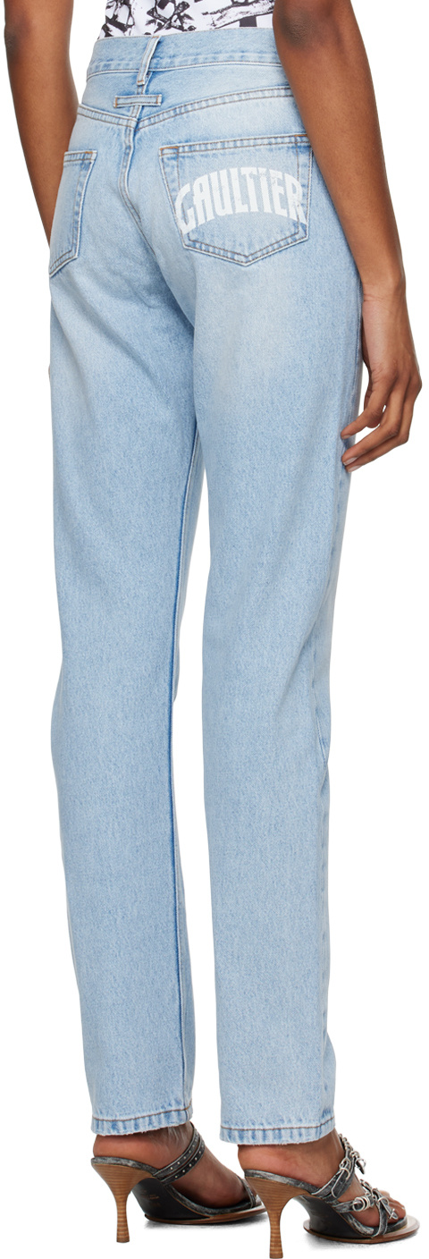 Jean Paul Gaultier Light-wash Tapered Jeans In Multi