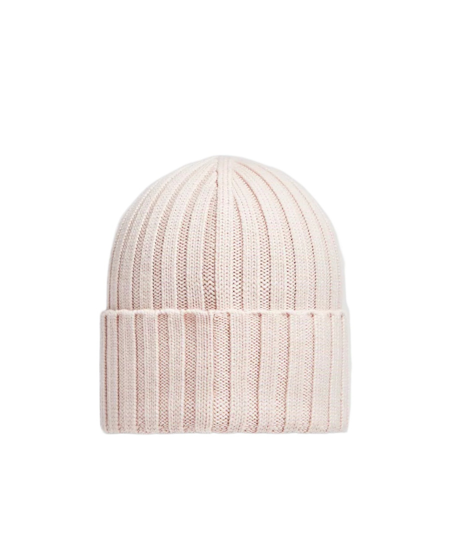 Moncler Logo Wool Wool Hat In Pink