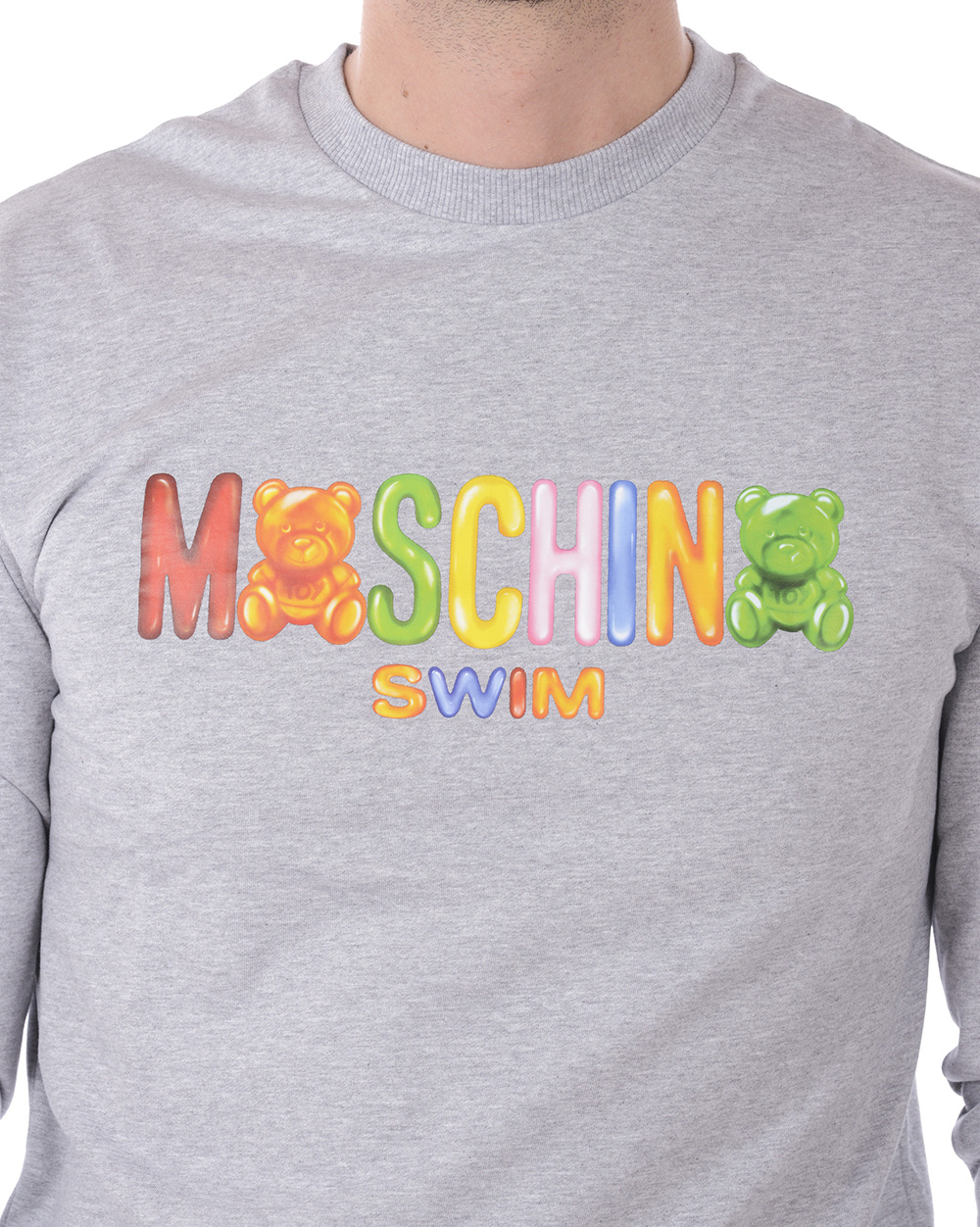 Shop Moschino Round-necked Sweater In Gray